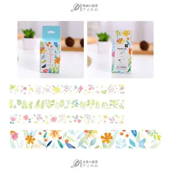 4Rolls/set washi tape color box/15mm*3m*3pcs ir 30mm*3m*1pc gėlių gyvenimo kvapų japonija washi tape