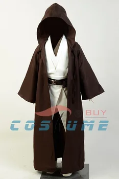 Vaiko Star Wars Jedi Kostiumas Obi Wan Kenobi Cosplay Kostiumų Tunika Apsiaustu Halloween Kostiumai Vaikams, Vaikų Dovanų