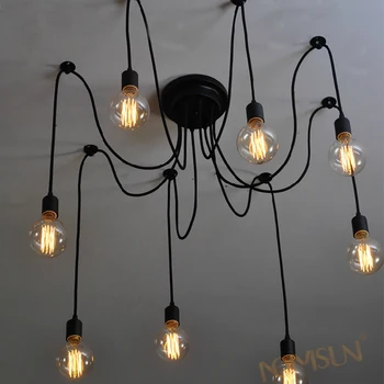 Amerikos Lubų Šviesos derliaus gyvenimo miegamasis pramonės juoda lamparas de techo šviestuvai apšvietimas, modernios lubų lempa