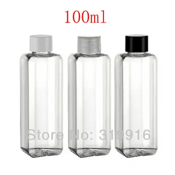 100ml X 50 tuščia skaidri aikštėje kosmetikos buteliukai su užsukamu,100cc losjonas plastmasinis bakas su kamščiu 