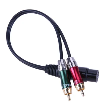 XLR 3pin Moteris 2 RCA Male Kabelio Garso Adapterio Kabelį Metalo Jungtis Mikrofonas Garsiakalbis, Stiprintuvas, Stereofoninio garso Elektrinės g