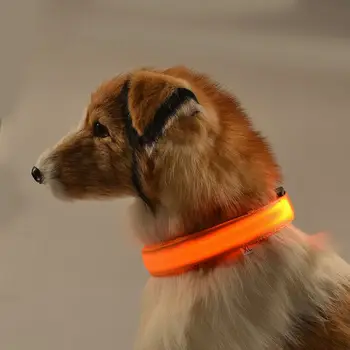 D68 USB Įkrovimo pet šuo, katė žiedo nailono žibintai apykaklės šviesą skleidžiantis LED šviesos naminių šunų antkaklis 2,5 cm pločio