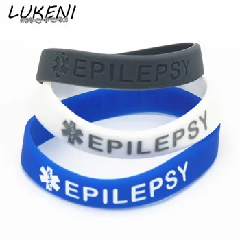 LUKENI Naujas 1PC Epilepsija Apyrankės Medicinos Įspėti Skubios pagalbos Atveju Epilepsija Silikoninė Apyrankė Raištį Slaugytoja Bangles Dovanos SH141