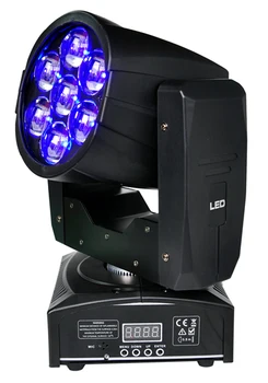 Ping 2VNT Profesionalus LED ZOOM Plauti Šviesos/Juda Šviesos Žibintas 7X12w Scenos Šviesos RGBW 4in1 Garso Valdymo 90V-240V