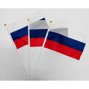 14x21cm 5vnt Mažų rusijos vėliava su Plastikinius vėliavų Stiebus, Veiklos paradas Sporto Namų Puošybai NC006