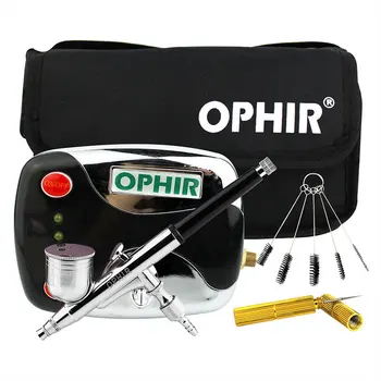 OPHIR Mini Oro Kompresorius Rinkinys su Dvigubo Veiksmų Airbrush & Valymo Įrankių, Laikinųjų Tatuiruočių Nagų Art_AC(002G+004+023+035+080)