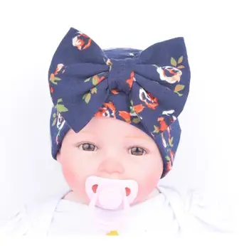 Parduodamas 1PCS Ligoninės Naujagimių Skrybėlę Baby Girl Kepuraitė Su Big Bowknot Naujagimių Megztiniai Kūdikiams Gėlių Kepurės Kūdikių Bamblys Skrybėlę Priedai