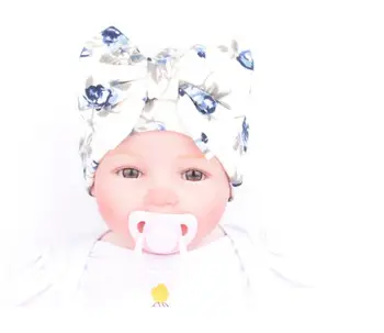 Parduodamas 1PCS Ligoninės Naujagimių Skrybėlę Baby Girl Kepuraitė Su Big Bowknot Naujagimių Megztiniai Kūdikiams Gėlių Kepurės Kūdikių Bamblys Skrybėlę Priedai