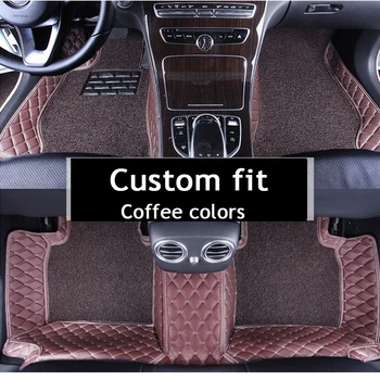 Dvigubo sluoksnio audinio Cutsom automobilio grindų kilimėliai Chrysler 300c 3D automobilių stiliaus sunkiųjų visi oro apsauga, automobilių Reikmenys