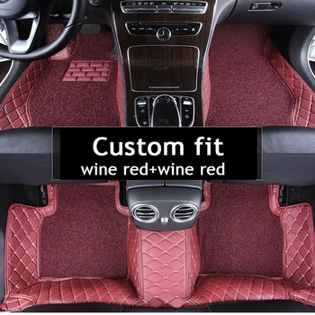 Dvigubo sluoksnio audinio Cutsom automobilio grindų kilimėliai Chrysler 300c 3D automobilių stiliaus sunkiųjų visi oro apsauga, automobilių Reikmenys