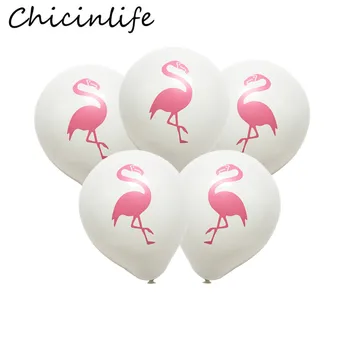 Chicinlife 10vnt/maišas Rožinė/Balta Flamingo Latekso Pripučiami Kolbų Atogrąžų Šalis, Baby Shower Vestuvių Bachelorette Dekoro Prekes