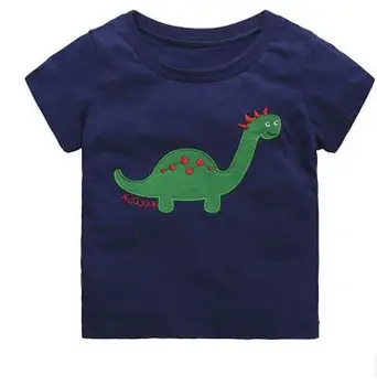 Dinozaurų Spausdinti Vasaros Baby Boy Marškinėliai Vaikams trumpomis Rankovėmis T-shirt Šukuotinės Medvilnės Vaikų Berniukų Drabužius, Viršuje tee Kostiumas