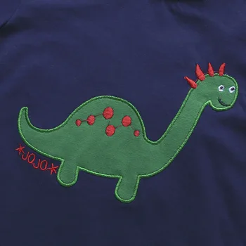 Dinozaurų Spausdinti Vasaros Baby Boy Marškinėliai Vaikams trumpomis Rankovėmis T-shirt Šukuotinės Medvilnės Vaikų Berniukų Drabužius, Viršuje tee Kostiumas