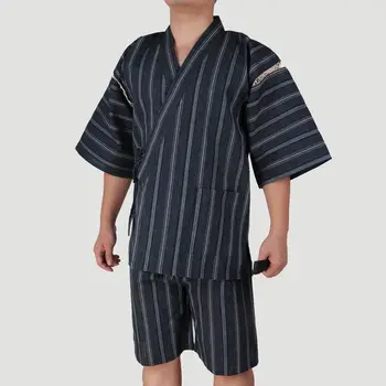 Naują pavasario medvilnės Japonijos kimono vyrų pižama nustatyti trumpi rankovėmis miego lounge Pora mantija rinkiniai vyrų sleepwear pižamos 06251