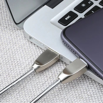 Sindvor 1m Metalo Pavasario Micro USB Laidas Duomenų Sinchronizavimas, 