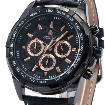 ORKINA Chronograph Mens Watches Top Brand Prabanga Miyota JS20 Judėjimo Analoginiai Laikrodžiai Relojes Vyras