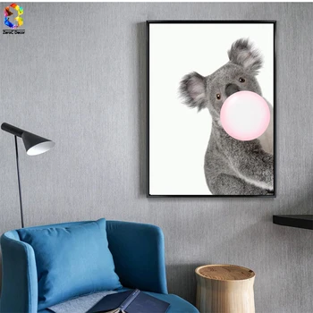 Kawaii Burbulas Tapybos Koala Drobė Menas Spausdinti Plakato, Gyvūnų Sienos Nuotrauka už gyvenamojo Kambario, Apdaila, Namų dekoro