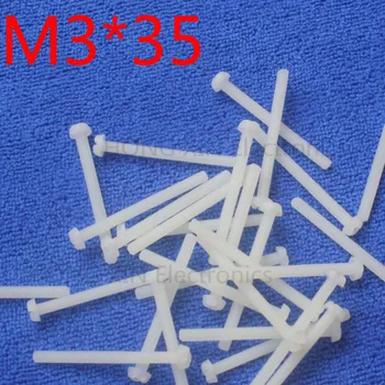 M3*35 35mm 1 vnt. baltos, Apvalios Galvos nailono Sraigtas plastikinis varžtas Izoliacija Varžtas visiškai naujas RoHS PC/ 