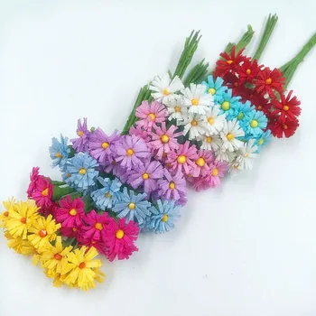 10 VNT (1.3 cm/gėlių) dirbtinis mini Daisy gėlių puokštė namų, sodo puošmena 