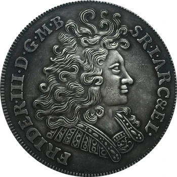 1695 vokietijos Thaler - Friedrichas III skaičius 2/3 Thaler monetos KOPIJA NEMOKAMAS PRISTATYMAS 38MM