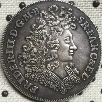1695 vokietijos Thaler - Friedrichas III skaičius 2/3 Thaler monetos KOPIJA NEMOKAMAS PRISTATYMAS 38MM