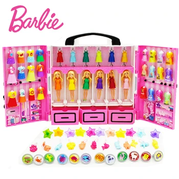 Originalias Barbie 6 lėlės/Set Mini Gimtadienis Serijos Barbies Suknelė Drabužius Amerikos Mergaičių Boneca brinquedos Žaislai Vaikams