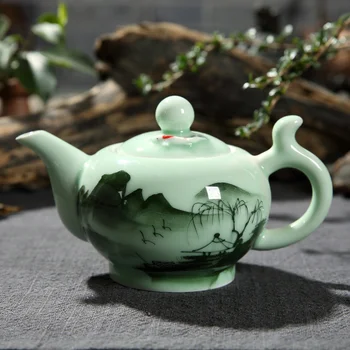 Spalvos jūros vandens rankoje-dažytos arbatos rinkinys Kung Fu arbatos puodelio arbatos rinkinys Kinijos namų Jingdezhen keramikos arbatos, dovanų dėžutėje