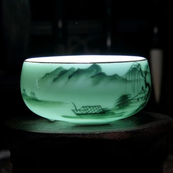 Spalvos jūros vandens rankoje-dažytos arbatos rinkinys Kung Fu arbatos puodelio arbatos rinkinys Kinijos namų Jingdezhen keramikos arbatos, dovanų dėžutėje
