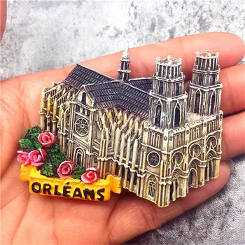 Cathedrale Ste-Croix Orleanas, Prancūzija Šaldytuvas Magnetas 3D Dervos Kelionės Šaldytuvas Turizmo Suvenyrai, Namų Dekoracijos
