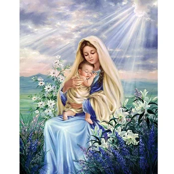 Diamond Tapybos Mergelės Marijos vaikai Krikščionių Religijoje Jėzaus Kristaus 