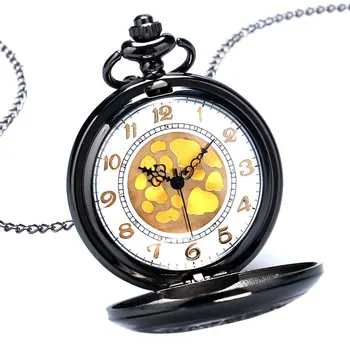 Žavesio Juoda Vintage Steampunk Elgent Grotelių Atveju Kvarco Kišenėje Žiūrėti Moterų Karoliai Pakabukas su Grandinės Reloj De Bolsillo P240