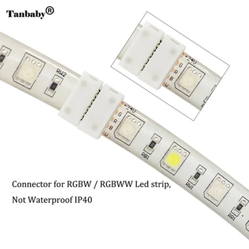 Tanbaby 10vnt/daug, 5pin LED Juostos Įrašą, 5 pin RGBW RGBWW LED Juostelės Jungtis 10mm pločio 5050 RGB+W RGB+WW Šviesos Juostos