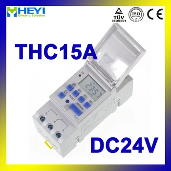 THC15A laikmatis relay 24VDC 16A LCD Din bėgelio Programuojamas skaitmeninis laikmatis jungiklis