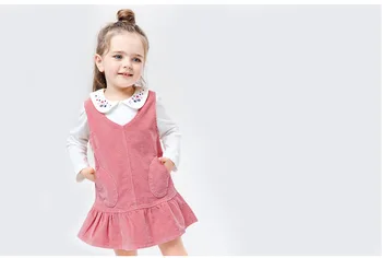 Naujas 2017 Prekės Kokybės Medvilnė Velvetas Kūdikių Mergaičių Suknelė Be Rankovių Vaikų Drabužių Baby Girl Drabužiai Bebe Vaikai Sundress Mergaitės