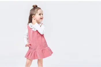 Naujas 2017 Prekės Kokybės Medvilnė Velvetas Kūdikių Mergaičių Suknelė Be Rankovių Vaikų Drabužių Baby Girl Drabužiai Bebe Vaikai Sundress Mergaitės