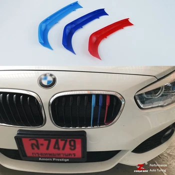 Už-2017 BMW 1 serijos, F20 F21 125i M135i M140i (9 dalis) 3D M Stiliaus Priekinių Grotelių Apdaila Juostelėmis Padengti Lipdukai