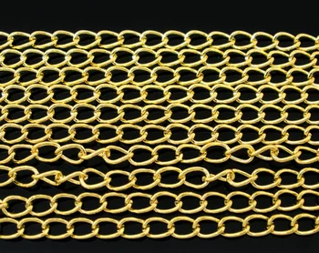 8SEASONS 10M aukso spalvos Pažaboti Grandines Išvados 5.5x3.5mm (B05731)