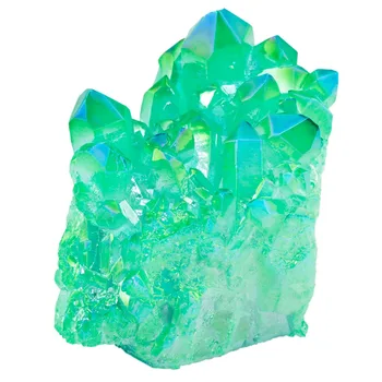 SUNYIK Žalia Padengtas Titano Crystal Rock Kvarco Grupių Geode Druzy Gem Akmens Namų Dekoravimo Pavyzdys